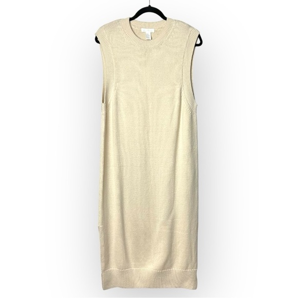 H&M Beige Knit Sleeveless Dress M - Picture 1 of 10